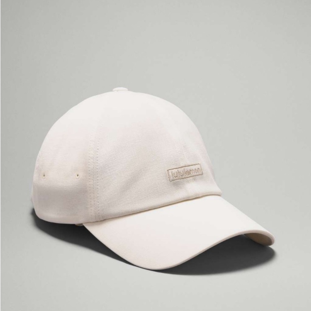 (NWT) Lululemon Baller Hat Soft Embroidered Bone Raw Linen